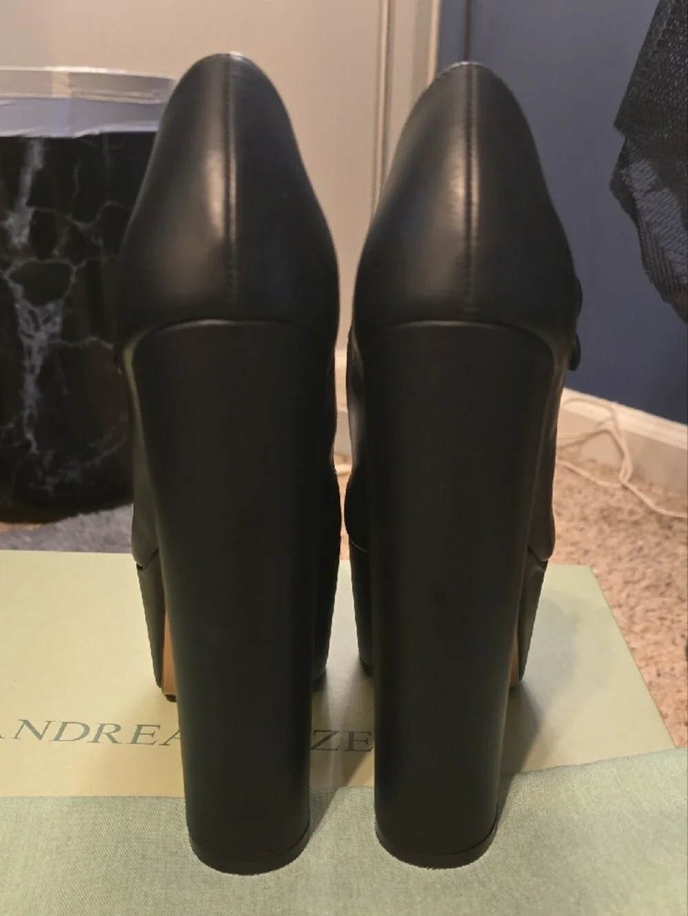 Andrea Wazen Double Jeu Platform Shoes. Size 38, Black, NWB.
